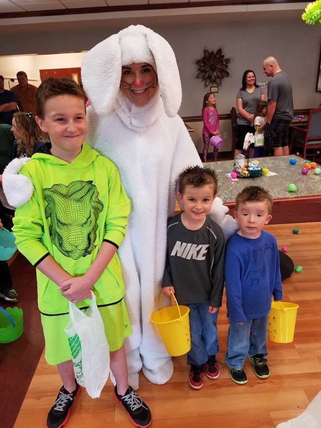 L to R; Children of St. Francis Manor employee Julia Ingle--Ethan, Maddax and Huxley.